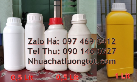 Chai 100ml màu trong,  chai 250 ml trắng đục, chai 500ml tròn Chai hdpe 100ml vuông, bình nhựa 0.5 l
