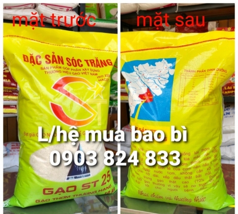 Bao đựng gạo,bao đựng gạo ST 25 có in