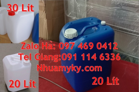 Can 5L đựng tinh dầu, Can 30l vuông xanh, can nhựa 20 lít đựng axit, can hdpe 25 lít đựng dầu nhớt,