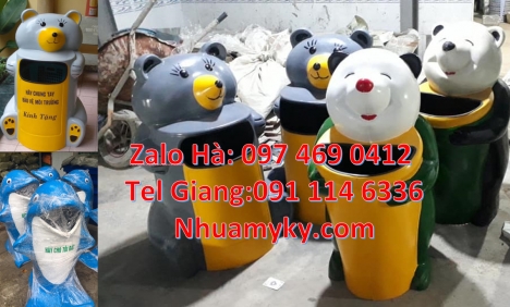 Thùng rác hình con voi. Thùng rác chim cánh cụt. Thùng rác chuột mickey. Thùng rác hình chuột túi. T