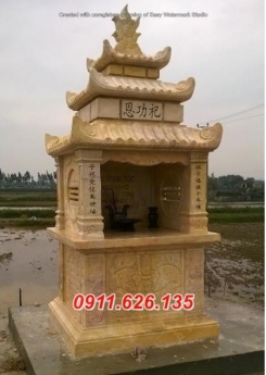 Mẫu bàn thờ đá khối ngoài trời - bán bàn thờ đá thần linh