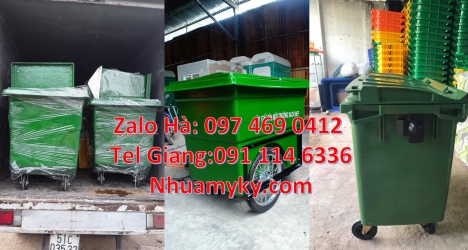 xe thu gom rác 3 bánh lớn, bán sỉ xe rác 660l, Xe thu gom rác 660 lít bánh nhỏ, Xe gom rác 660l, xe