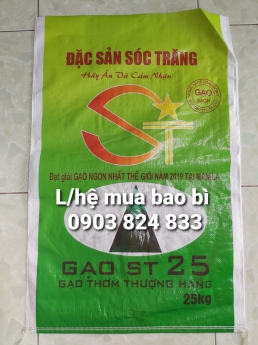 Bao đựng gạo,bao đựng gạo ST 25 có in