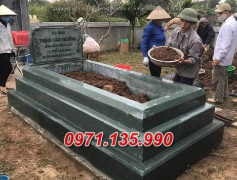 Cà mau 017 Mẫu mộ đá xanh đẹp cất để tro cốt