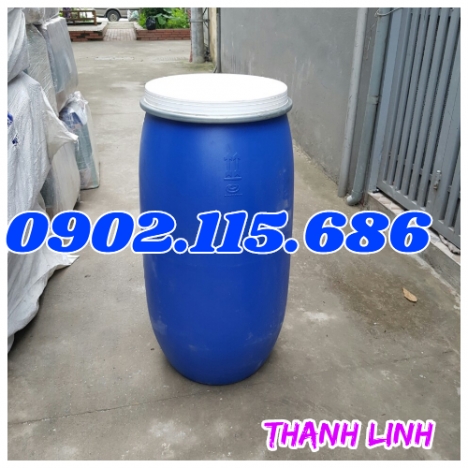 Thùng phuy nhựa 150 lít, phuy nhựa, phi nhua, thùng phuy nhựa đựng hóa chất, phi nhựa 150 lít nắp mở