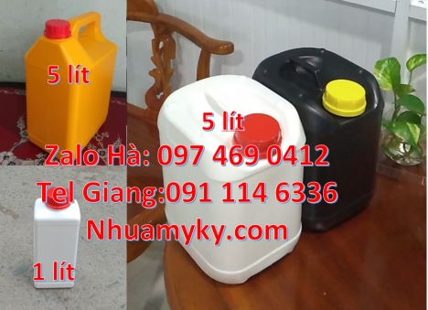 Can 4l tròn đựng nước lau sàn, Can 5 lít trong đựng mật ong, Can nhựa 2 lít có vòi ấn đựng thuốc thủ