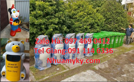 Thùng rác hình con voi. Thùng rác chim cánh cụt. Thùng rác chuột mickey. Thùng rác hình chuột túi. T
