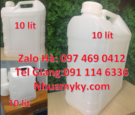 Can 4l tròn đựng nước lau sàn, Can 5 lít trong đựng mật ong, Can nhựa 2 lít có vòi ấn đựng thuốc thủ