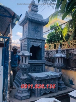 tháp mộ đá tự nhiên đep bán tại sài gòn bảo tháp đá xanh
