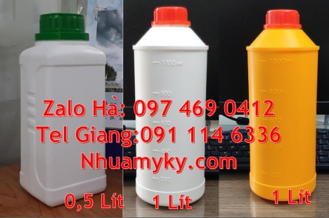 Chai hdpe 100ml vuông, chai 250 ml đựng thuốc sâu, chai 500m chia vạch, bình nhựa 0.5 lít, Chai 50ml