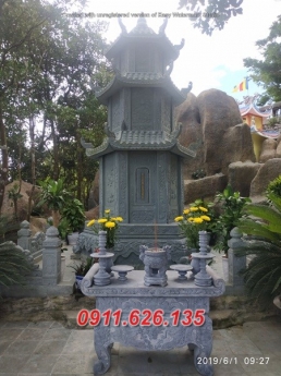 tháp mộ đá tự nhiên đep bán tại sài gòn bảo tháp đá xanh