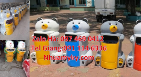 Thùng rác hình con voi. Thùng rác chim cánh cụt. Thùng rác chuột mickey. Thùng rác hình chuột túi. T