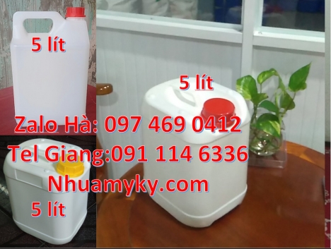 Can 4l tròn đựng nước lau sàn, Can 5 lít trong đựng mật ong, Can nhựa 2 lít có vòi ấn đựng thuốc thủ