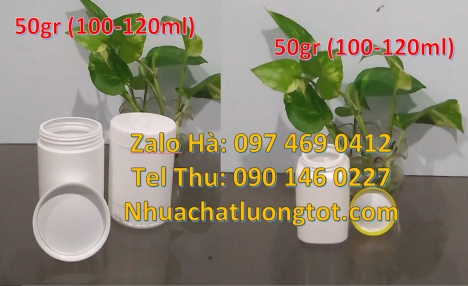 Hũ 50 gram tròn, hũ 50gr trắng đục, hũ 100gr đựng kem body, hũ 200g đựng bơ thực vật,  hũ nhựa 250 g