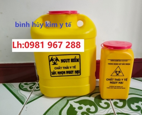 Hộp đựng vật sắc nhọn 1.5l ,bình hủy kim nhựa 1.5 lít
