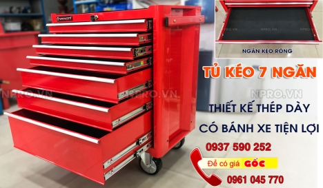 Xe đẩy 3 ngăn treo dụng cụ