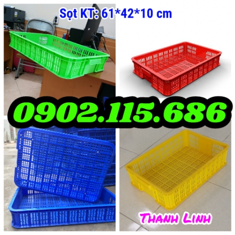 Sóng nhựa rỗng, sọt nhựa đựng trái cây, sọt nhựa đựng quần áo, sọt nhựa HS010, sọt nhựa rỗng cao 10c