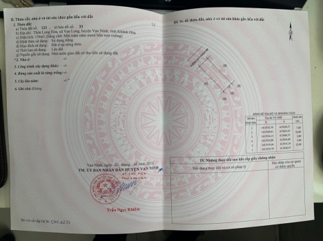 Chính chủ cầm bán đất nền sổ đỏ thổ cư đặc khu kinh tế Bắc Vân Phong