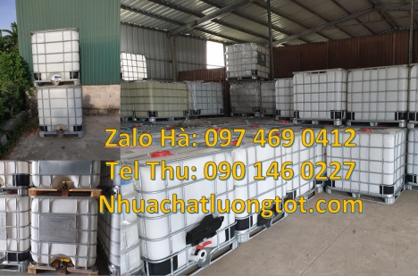 Thùng nhựa ibc 1000 Lít đựng hóa chất, Tank 1000L đựng chất phụ gia thực phẩm, bồn nhựa 1000l đựng a