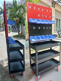Xe đẩy 3 ngăn treo dụng cụ