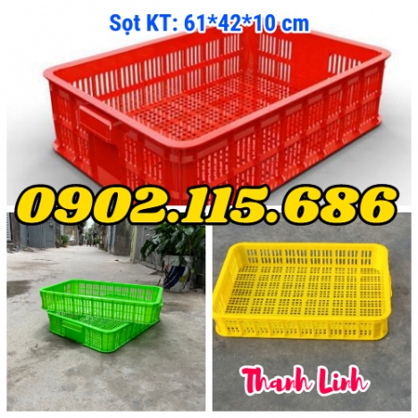 Sóng nhựa rỗng, sọt nhựa đựng trái cây, sọt nhựa đựng quần áo, sọt nhựa HS010, sọt nhựa rỗng cao 10c