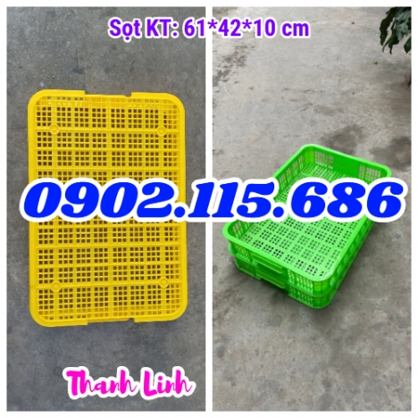 Sóng nhựa rỗng, sọt nhựa đựng trái cây, sọt nhựa đựng quần áo, sọt nhựa HS010, sọt nhựa rỗng cao 10c