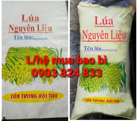 Bao pp dệt chuyên đựng gạo, đựng lúa giống 40kg in trục đồng ghép màng OPP