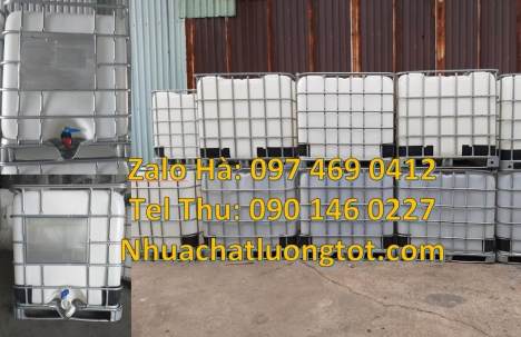 Thùng nhựa ibc 1000 Lít đựng hóa chất, Tank 1000L đựng chất phụ gia thực phẩm, bồn nhựa 1000l đựng a