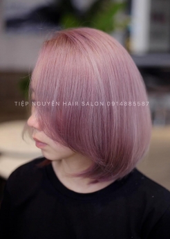 Tóc xoăn sóng lơi ngang vai cho nàng mặt vuông Tiệp Nguyễn Hair Salon