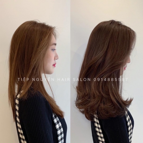 Tóc xoăn sóng lơi, uốn tóc xoăn sóng lơi nhẹ ngang vai Tiệp Nguyễn Hair Salon