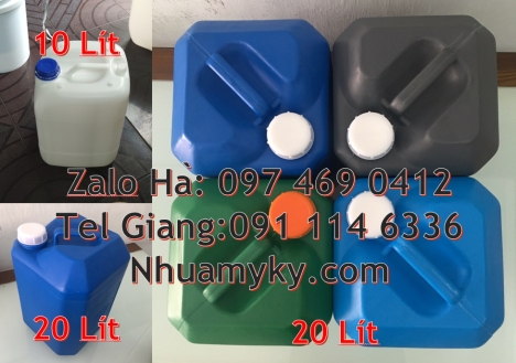 can 20l vuông xanh, can 25l xanh Bán Can 20 lít đựng hóa chất, can 20l giá rẻ, can 25l trắng, can nh