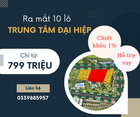 Nhận Đặt Chỗ Đất Nền tại trung tâm Đại Hiệp