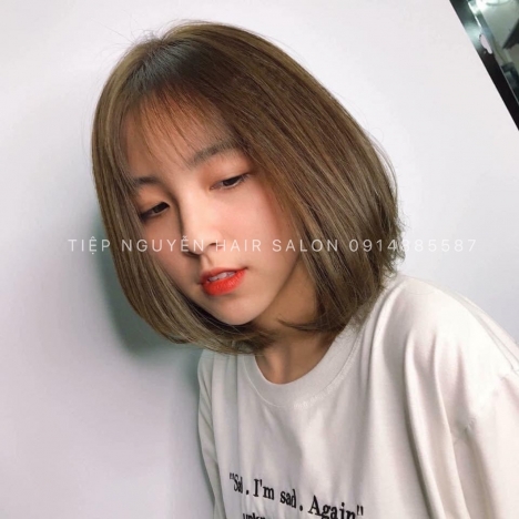 Tóc xoăn sóng lơi, uốn tóc xoăn sóng lơi nhẹ ngang vai Tiệp Nguyễn Hair Salon