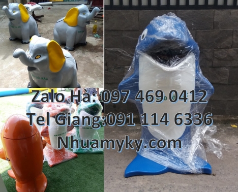 Thùng rác hình con cá chép, thùng đựng rác giá rẻ Nơi bán thùng rác hcm, Giá thùng rác hình thú tại