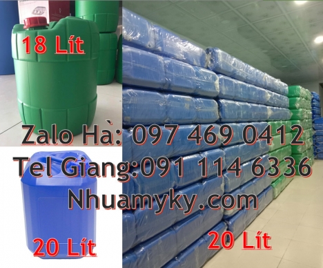 can 20l vuông xanh, can 25l xanh Bán Can 20 lít đựng hóa chất, can 20l giá rẻ, can 25l trắng, can nh