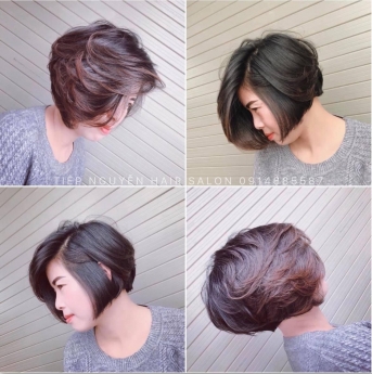 Tóc xoăn sóng lơi, uốn tóc xoăn sóng lơi nhẹ ngang vai Tiệp Nguyễn Hair Salon