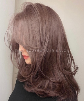 Tóc xoăn sóng lơi, uốn tóc xoăn sóng lơi ngang lưng cho nàng mặt vuông Tiệp Nguyễn Hair Salon