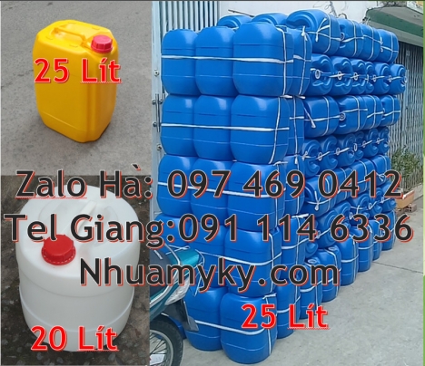 can 20l vuông xanh, can 25l xanh Bán Can 20 lít đựng hóa chất, can 20l giá rẻ, can 25l trắng, can nh