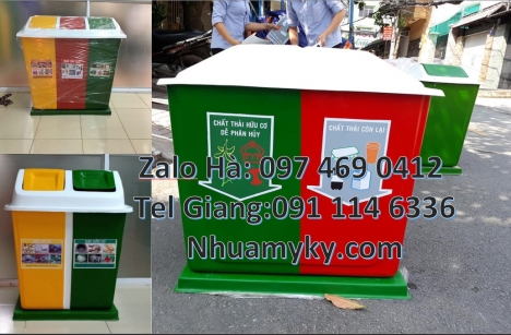 Thùng rác 60 lít đạp chân, Thùng rác 120 lít, Thùng rác nắp bập bênh, Thùng rác nhựa duy tân,