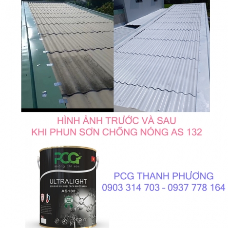 Phun sơn chống nóng PCG AS132 cho tôn sắt . Giải pháp chống nóng cho xí nghiệp , nhà xưởng..