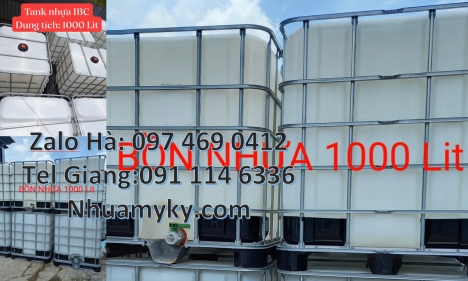 Thùng ibc 1000l có khung thép, Tank IBC đựng thực phẩm, Thùng nhựa ibc 1000 Lít đựng hóa chất, Tank