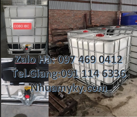 Thùng ibc 1000l có khung thép, Tank IBC đựng thực phẩm, Thùng nhựa ibc 1000 Lít đựng hóa chất, Tank