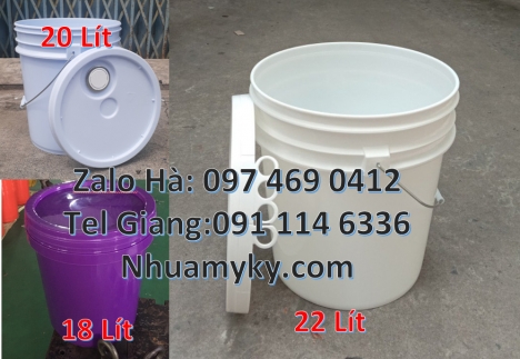 xô nhựa 5l quai sắt, thùng nhựa 3.8 lít Xô nhựa giá rẻ, thùng nhựa, vỏ thùng đựng sơn nước Vỏ thù