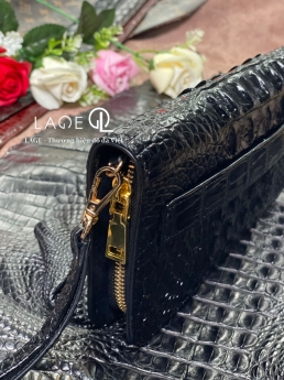 Clutch cá sấu đen