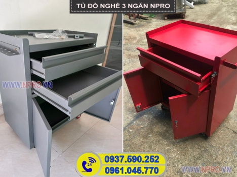 Tủ đựng đồ nghề cơ khí, dụng cụ sửa chữa có bánh xe
