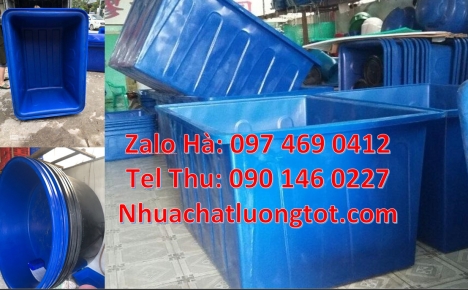 Thùng nhựa vuông, Thùng tròn 1000l, Thùng nhựa 1200 lít đựng muối phèn, thùng chữ nhật 1100 li