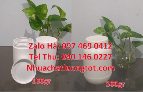 Hũ hóa chất 100 g, hũ 200g đựng sốt cà chua, hũ tinh bột sắn dây 200 gram, hũ nhựa 250 g tròn cao, h