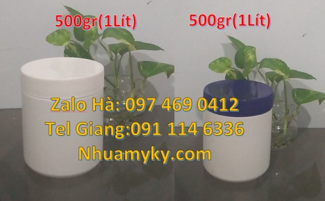 Hũ nhựa 200gr đựng hóa chất, hũ 0.5kg đựng tinh bột ngô, hũ 0.5kg đựng dung môi, hũ nhựa giá rẻ, h