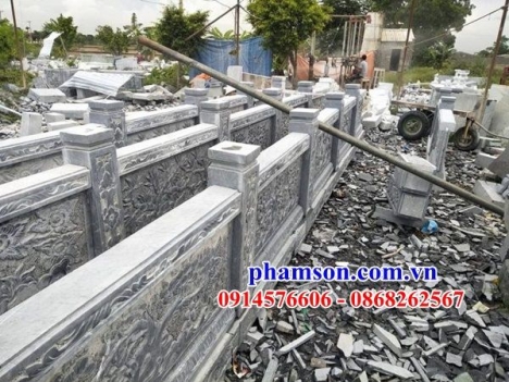 Xây lan can tường rào bằng đá đẹp hợp phong thuỷ