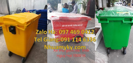 Xe rác đẩy tay 3 bánh hơi 1000L, xe chở rác 1000L, Xe thu gom rac đẩy tay các loại 2022, Xe rác chất